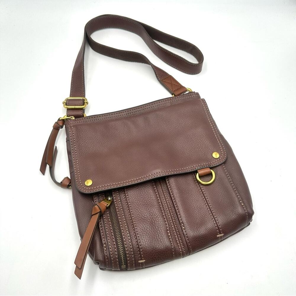 FOSSIL women's brown pebble leather crossbody bag - EUC